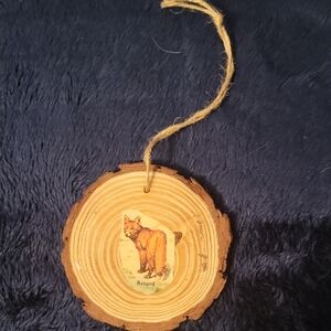 Handcrafted wooden fox decoration/ornament